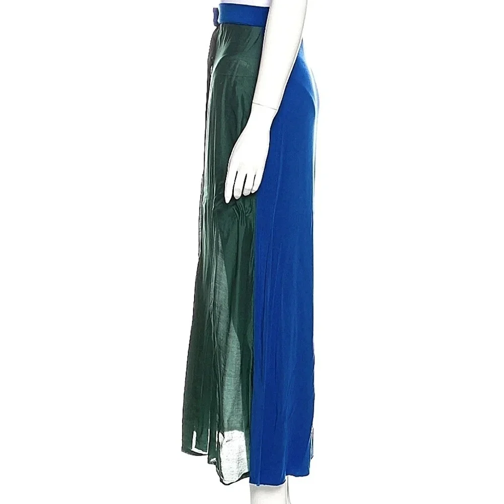 Vintage silk Italy from button high waist maxi skirt jewel tone womens - Picture 2 of 9